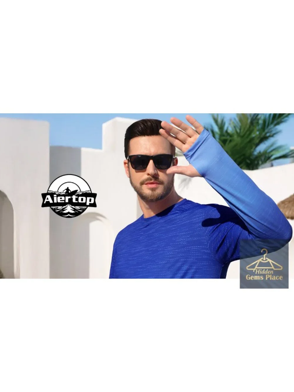 Men's UPF 50+ Long Sleeve Rash Guard UV Protection Sun Shirt Quick Dry